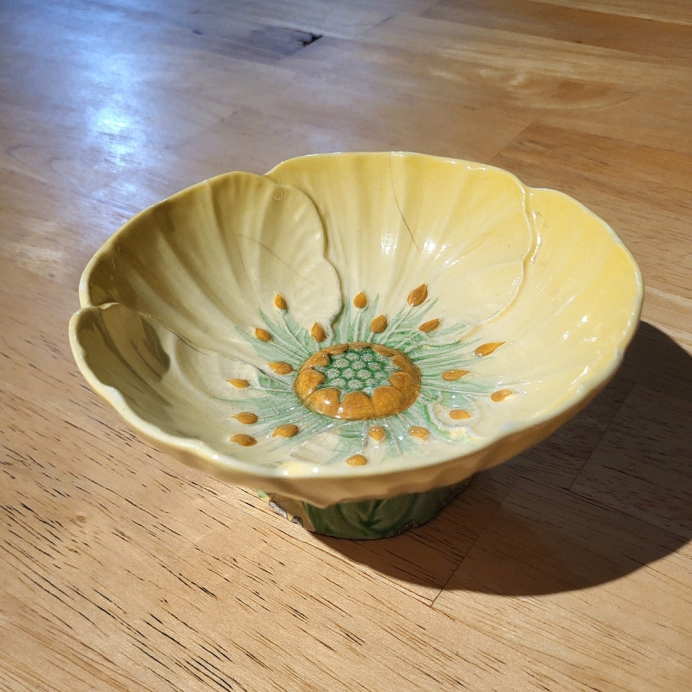 Vintage Poppy Floral Footed Ceramic Bowl, Carlton Ware